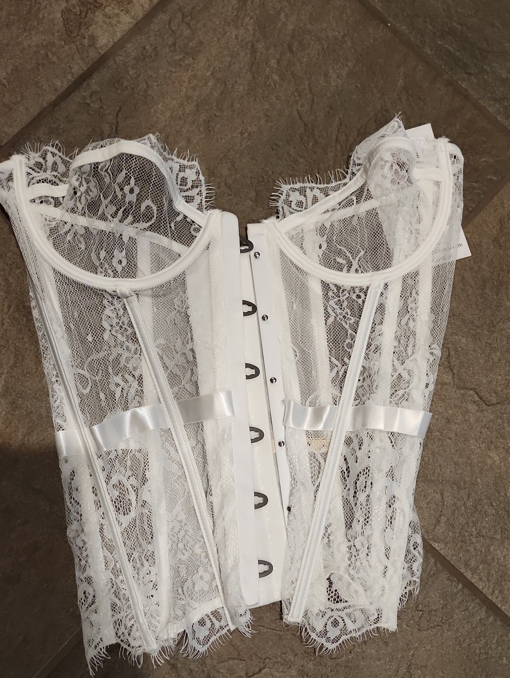 Roma White Lace Bustier Corset Top